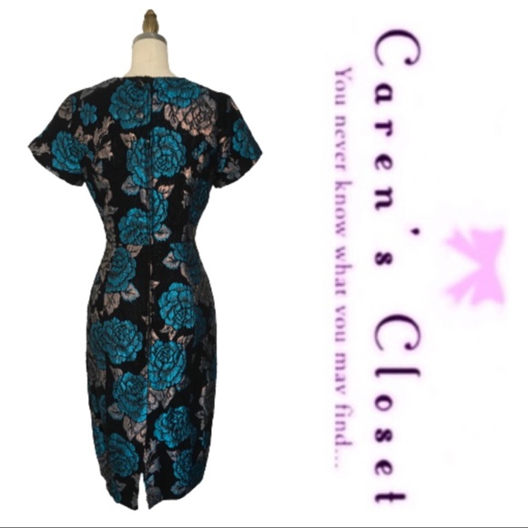 ASOS Metalic Floral Brocade Sheath Dress - Picture 5 of 8